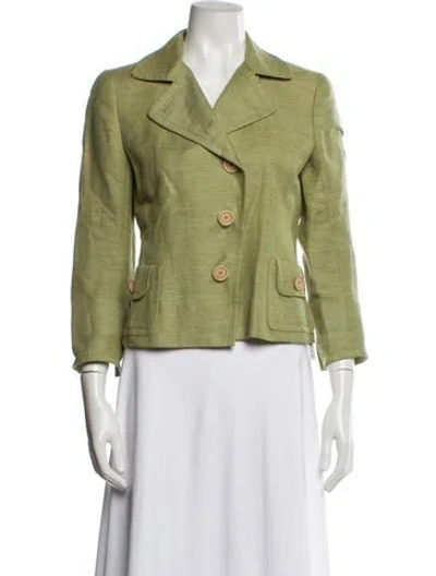 Pre-owned Akris Linen Blazer In Green