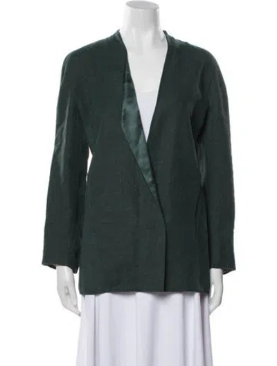 Pre-owned Akris Linen Blazer In Green