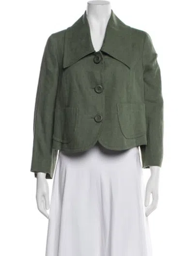 Pre-owned Akris Linen Blazer In Green