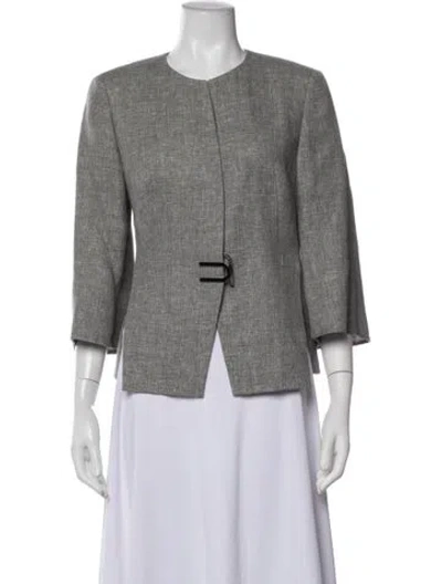 Pre-owned Akris Linen Blazer In Grey