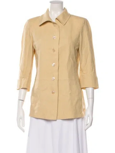 Pre-owned Akris Linen Blazer In Yellow