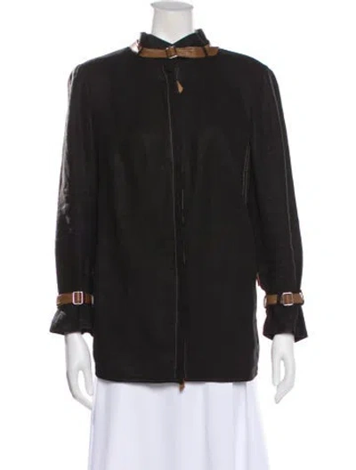 Pre-owned Akris Linen Bomber Jacket In Gray