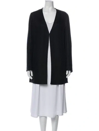 Pre-owned Akris Linen Coat In Black