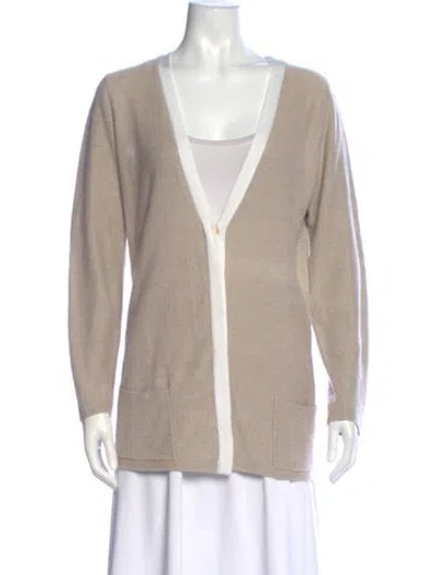 Pre-owned Akris Linen Colorblock Pattern Sweater In Neutral