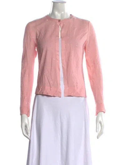 Pre-owned Akris Linen Crew Neck Blouse In Pink