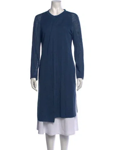 Pre-owned Akris Linen Crew Neck Sweater In Blue