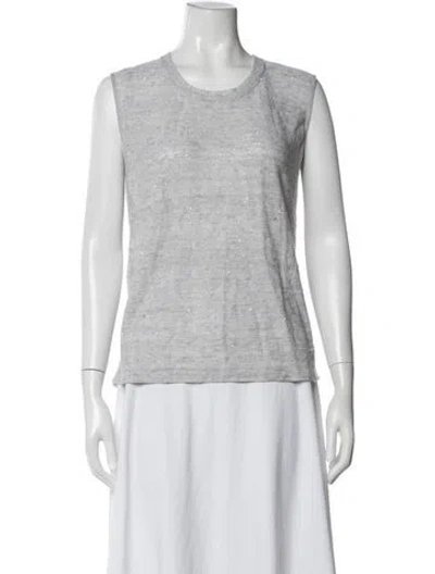 Pre-owned Akris Linen Crew Neck Top In Grey