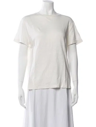 Pre-owned Akris Linen Crew Neck T-shirt In Neutrals