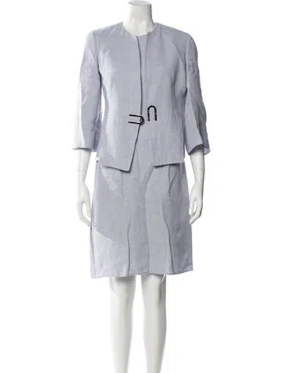 Pre-owned Akris Linen Dress Set In Gray
