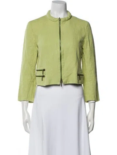 Pre-owned Akris Linen Evening Jacket In Green