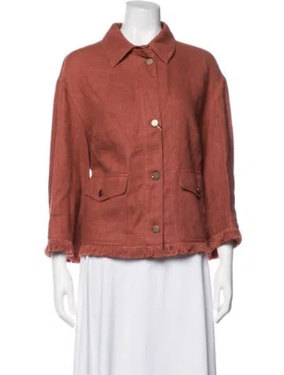 Pre-owned Akris Linen Jacket In Red