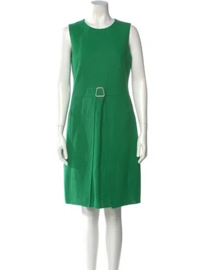 Pre-owned Akris Linen Knee-length Dress In Green