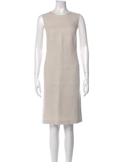 Pre-owned Akris Linen Knee-length Dress In Neutral