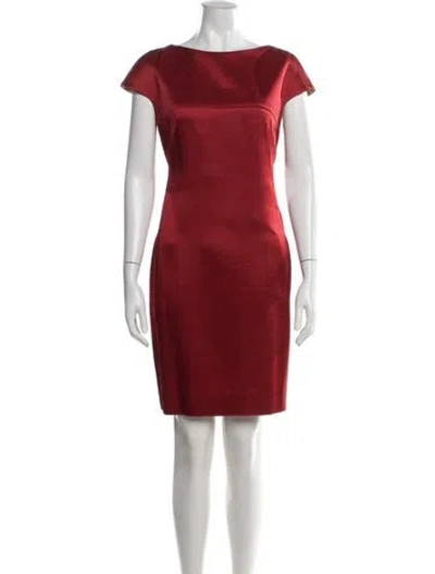 Pre-owned Akris Linen Knee-length Dress In Red