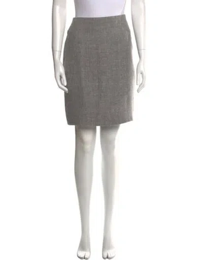 Pre-owned Akris Linen Knee-length Skirt In Gray