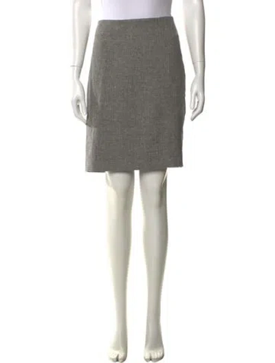 Pre-owned Akris Linen Knee-length Skirt In Gray