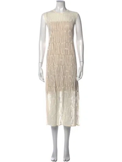 Pre-owned Akris Linen Long Dress In Neutrals