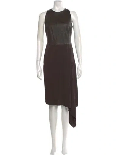 Pre-owned Akris Linen Long Dress W/ Tags In Brown