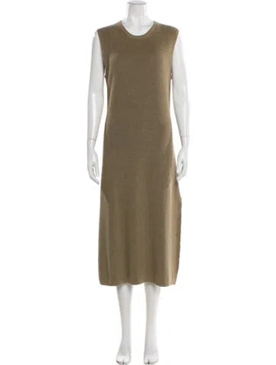 Pre-owned Akris Linen Midi Length Dress In Brown