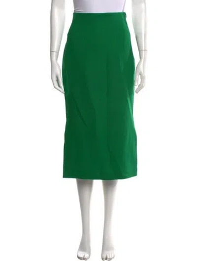 Pre-owned Akris Linen Midi Length Skirt In Green
