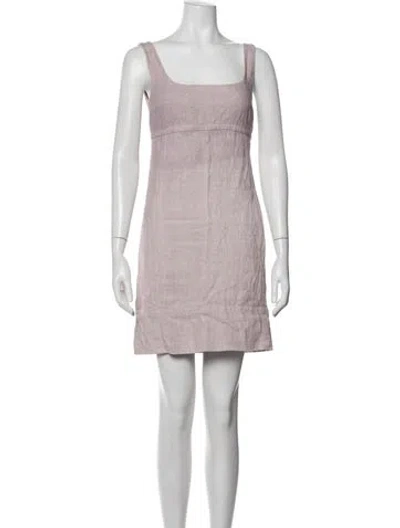 Pre-owned Akris Linen Mini Dress In Purple