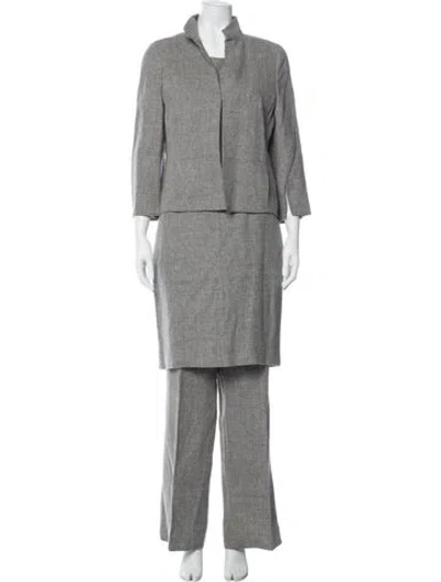 Pre-owned Akris Linen Pantsuit In Gray