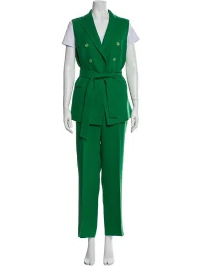 Pre-owned Akris Linen Pantsuit In Green