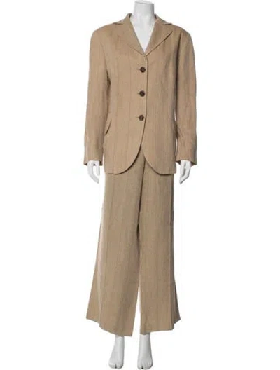 Pre-owned Akris Linen Pantsuit In Neutral