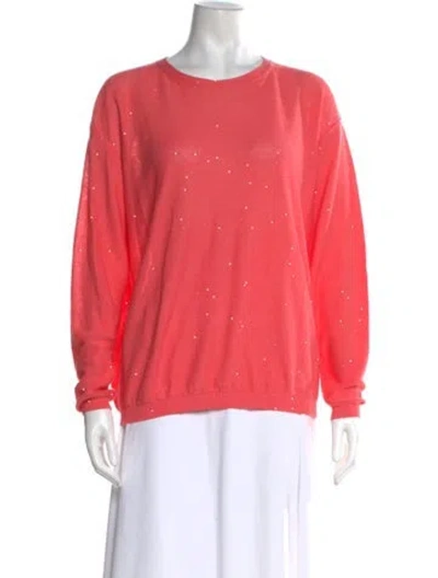Pre-owned Akris Linen Patterned Sweater In Pink