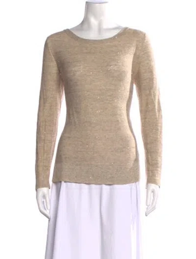 Pre-owned Akris Linen Patterned Top In Neutral