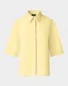 Akris Linen Short Sleeve Blouse In Mimosa