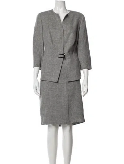 Pre-owned Akris Linen Skirt Set In Blue