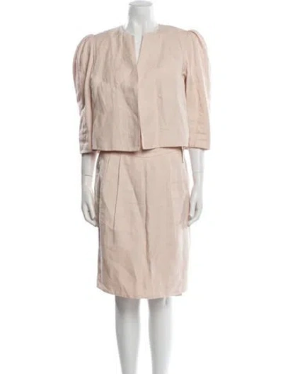 Pre-owned Akris Linen Skirt Set In Pink