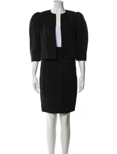 Pre-owned Akris Linen Skirt Suit In Black