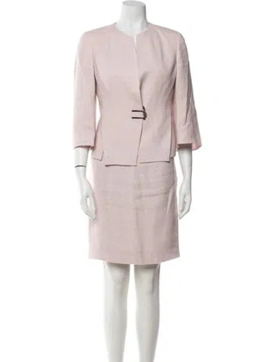 Pre-owned Akris Linen Skirt Suit In Pink