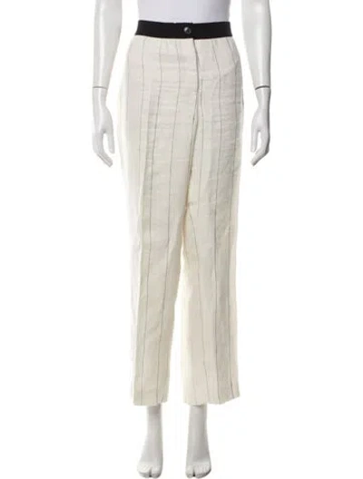 Pre-owned Akris Linen Straight Leg Pants In Multicolor
