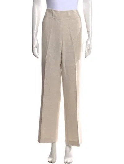 Pre-owned Akris Linen Straight Leg Pants In Neutrals