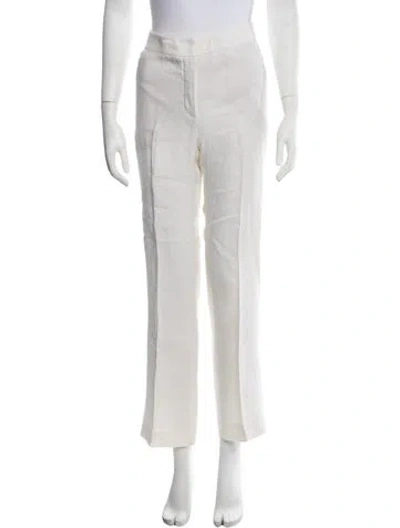 Pre-owned Akris Linen Straight Leg Pants In Neutrals