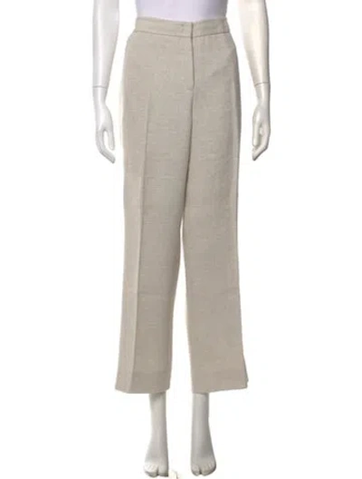 Pre-owned Akris Linen Straight Leg Pants In Neutrals