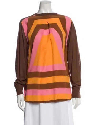 Pre-owned Akris Linen Striped Blouse In Multi
