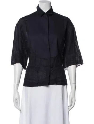 Pre-owned Akris Linen Sweater In Blue