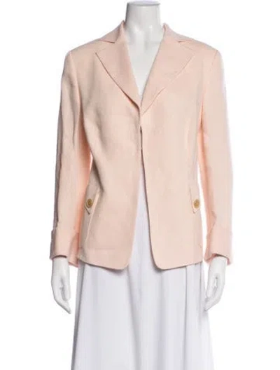 Pre-owned Akris Linen Tweed Pattern Blazer In Pink