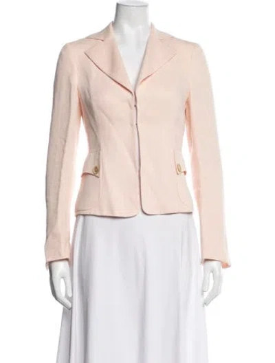Pre-owned Akris Linen Tweed Pattern Blazer In Pink