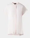 Akris Linen Voile Button-front Blouse In Pale Pink