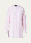 Akris Linen Voile Tunic Blouse In Lotus