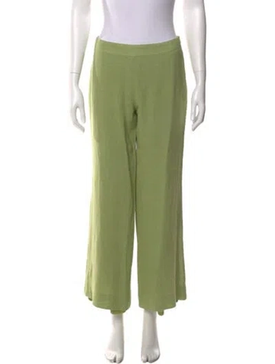 Pre-owned Akris Linen Wide Leg Pants In Green