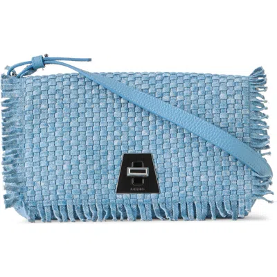 Akris Little Anouk Braided Denim Shoulder Bag In Blue
