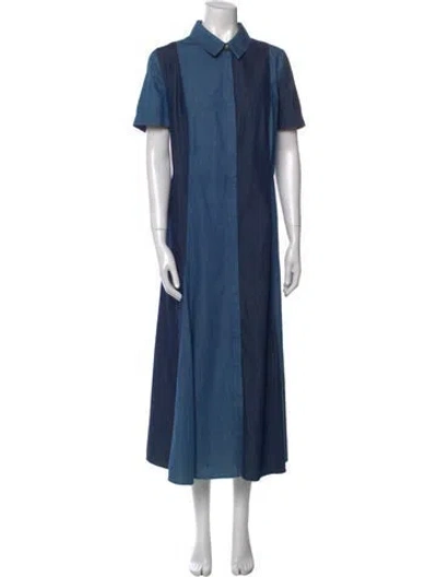 Pre-owned Akris Long Dress In Blue