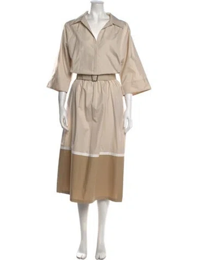 Pre-owned Akris Long Dress In Neutral