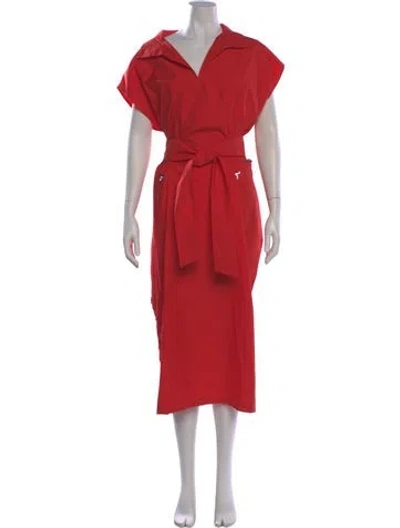 Pre-owned Akris Long Dress In Red